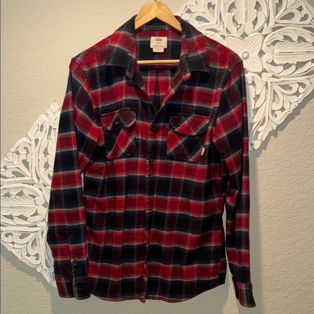 Vans Red and Black Plaid Flannel Shirt